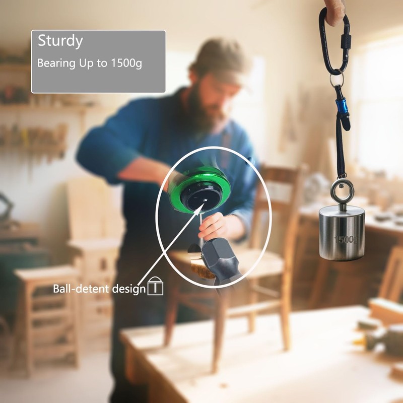 Push Unlock Bit Holder Keychain - 6PC 1/4" Hex Quick