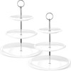 Tatuo 2 Pcs 3 Tier Porcelain Cupcake Stand, Cup Cake