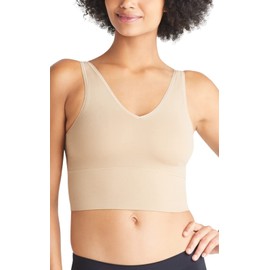 Yummie Women's Claudia Comfortably Curved Longline Top Bra, Almond, Medium-Large, Almond, Medium-Large