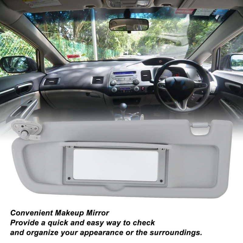 Sun Visor Grey Stylish Look Sun Shielding Visor Mirror with