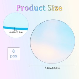 CRASPIRE 8Pcs Clear Circle Acrylic 3.76" Iridescent Plastic Plates 1in Thick Round Blanks Acrylicing Discs Rainbow Plexglass Sheet Transparent Panel for Picture Frame Painting Sign Ornaments DIY Craft