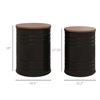 HOMCOM Nesting End Table Set of 2, Round Storage Ottoman