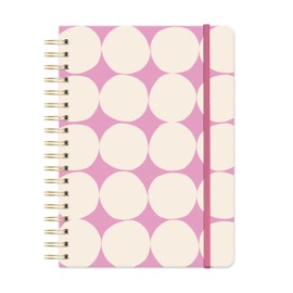 Undated Planner, Tabbed Daily, Weekly and Monthly Planner with Stickers, Orange Circle Studio 17 Month Calendar, 7" x 9.6", Ideal for School and Office, Tri-Tab Planner, Darling Dot Print