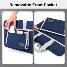 jooeer Laptop Sleeve for 15/16 inch MacBook Air Pro M3/M2/M1 15 inch Surface Laptop 6/5/4/3, Slim Protective Waterproof Computer Cover Bag with Handle, Detachable Bag, navy