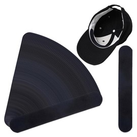 60 Pcs Hat Liner Insert, Disposable Hat Sweat Liner Pads, Cap Sweat Protector, Makeup Stains Guard Moisture Absorption Supplies for Women Men Sport, Black, 9.4 × 1.5in