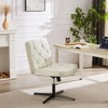 VECELO Modern Armless Criss Cross Chair No Wheels with Comfy