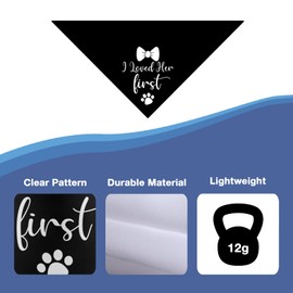 I Loved Her First Wedding Engagement Dog Bandana for Married Puppy Pet - Photo Prop Bridal Shower Gift Scarf Accessories for Dog Lovers