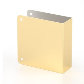 naubea Door Knob Reinforcement Plate, Polished Gold, Fits 1-3/4" Doors, Door Lock and Door Knob Cover Plate, Deadbolt Cover Plate, Reinforce and Repair Wood or Metal Doors