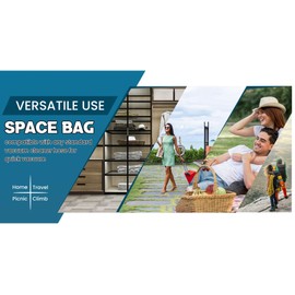 Vacuum Storage Bags for Clothes & Bedding – Reusable Space Saver Bags with Hand Pump – Airtight Travel & Home Storage Solution (6 Pack Combo + Pump)