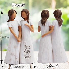 BORLESTA Friendship Gifts for Best Friends Women - You're The Sister I Got to Choose - Best Friend Birthday Gift for Women - Sister Gift from Sister and Bestie Gift - Darker Skin Statues