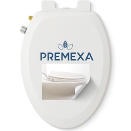 PREMEXA Bidet Toilet Seat for Elongated Toilets, Non-Electric, Dual Nozzle, Soft Close, Self-Cleaning, Ambient Water Temperature, Easy Installation, Reduce Toilet Paper Usage