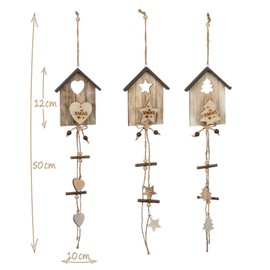 com-four® Christmas Decoration Made Of Wood, Christmas Tree Decoration, Wooden Pendant, Wooden Decoration With Different Motifs