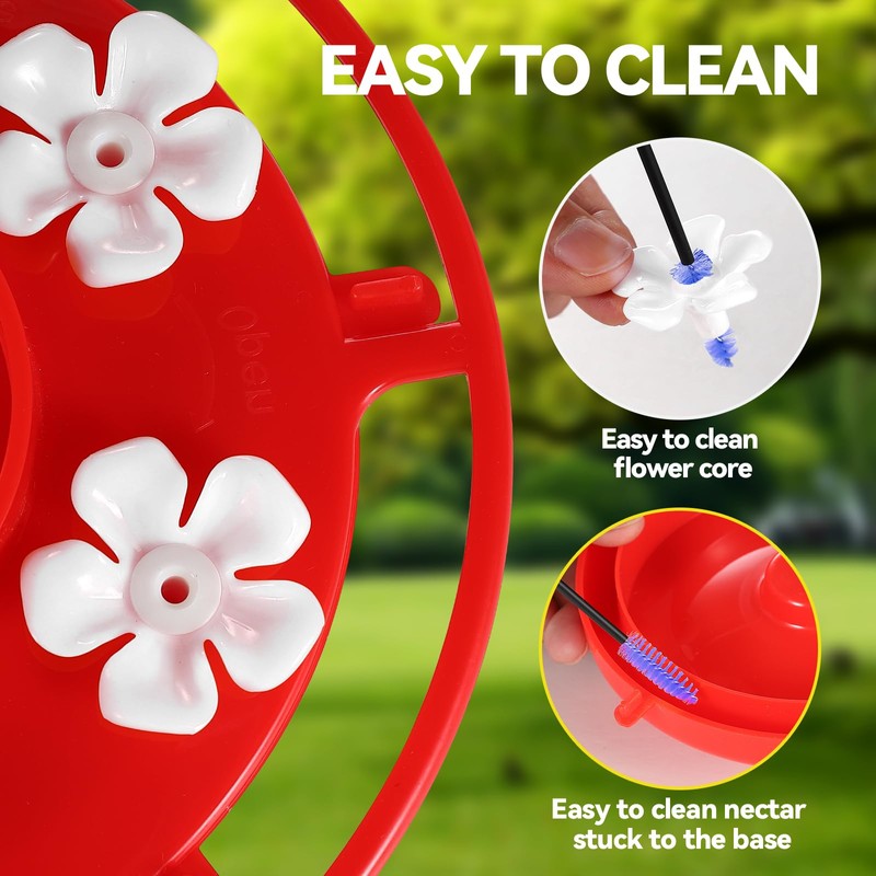 Zelpont Hummingbird Feeder Replacement Flowers 30 Pack, Bee-Proof White Plastic