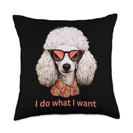 Funny Crazy Poodle Lady for Girl or Woman who loves Poodles Throw Pillow