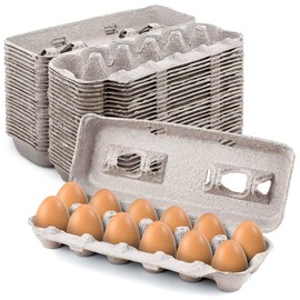 MT Products Blank Natural Pulp Egg Cartons 1 Dozen 11.50" x 4.2" x 1.25" - Perfect for Chicken Farm (Pack of 15) - Made in the USA