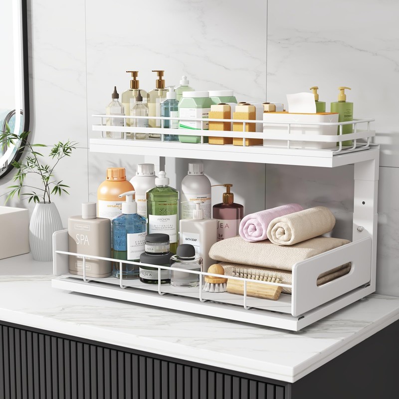 Biboraya 2 Pack 18 IN Depth Under Sink Organizer with