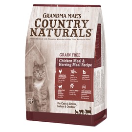 Grandma Mae’s Country Naturals Dry Cat Food, Grain Free Formula, Chicken & Herring, Slow Cooked & Nutrient Dense, Made in USA, 6 LB Bag