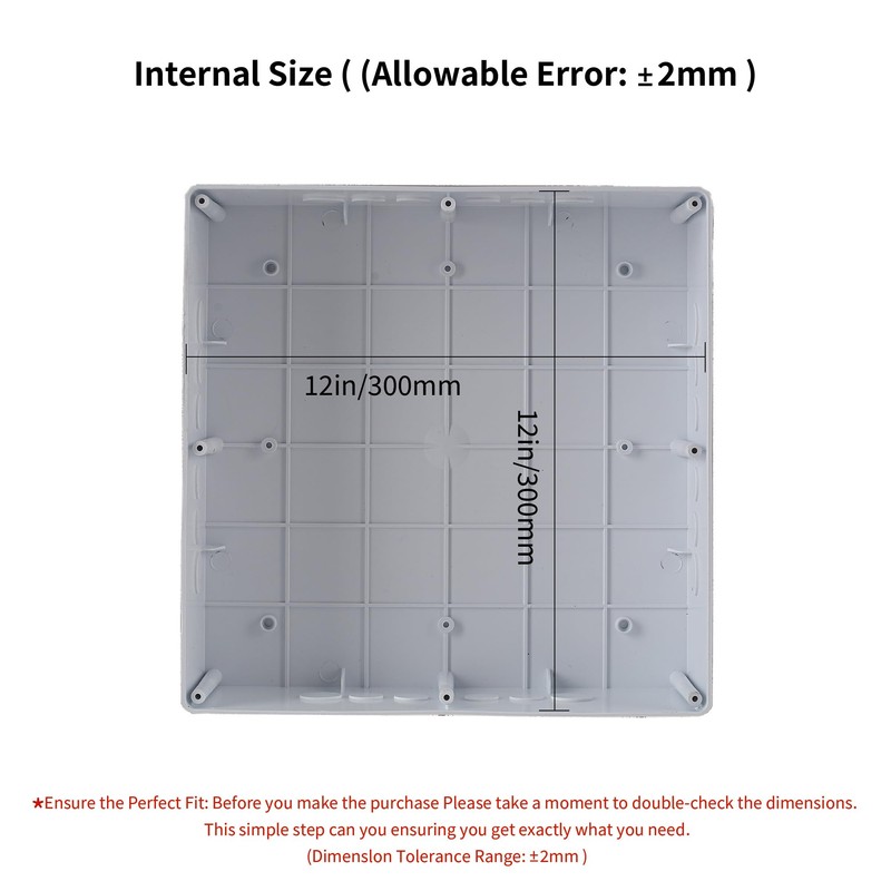 12" x 12" x 4" Plastic Dustproof Waterproof Box IP65