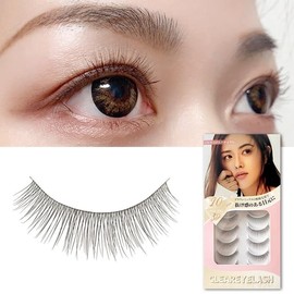 CLEAREYELASH False Eyelashes, Natural, Transparent Shaft, 3D Sculpted, Matsuek Construction, 10 Pairs, C02 Suppin Natural