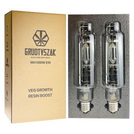 Metal Halide 1000W E39 6000K MH 1000 Watts Grow Light Bulb 1450μmol High PAR 95000 Lumens 40% Rich Blue and Violet Spectrums for Veg Growth Resin Boost Hydroponic Horticulture 2-Pack