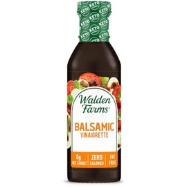 Walden Farms Balsamic Vinaigrette - Calorie-Free, Gluten-Free, Low Carb, Keto-Friendly, Vegan, Sugar-Free, Dressing with Classic Balsamic Flavor for Salads & Marinades, (12 oz Bottle x 6)