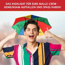 SPIELFERKEL Saumäßiger Spaß Umbrella Hat for Parties, Malle & Outdoor - Funny Parasol Hat for Head, Rain & Sun Protection, Ideal for Festivals, Garden, Camping & Events, Lightweight & Adjustable,