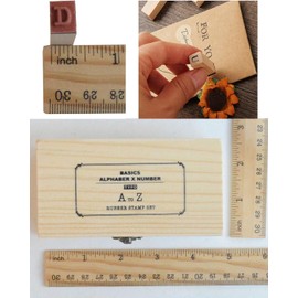 36 Pcs Wooden Rubber Stamps, 0.2 Inch Letter and Number for DIY Craft Card and Photo Album (B)
