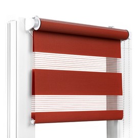 Fenster DEKOR - Roller Blinds for Windows Chestnut - Klemmfix Roller Blind No Drilling 115 x 150 [cm] - Double Roller Blind with a Wide Choice of Sizes and Colours - Opaque Roller Blinds, Easy to