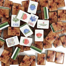 ,American Mahjong Set with 160 Tiles, Custom 4-Layer Mahjong Tiles,Wood Grain Mahjong,Heritage Mahjong TilesColor: Light Cyan