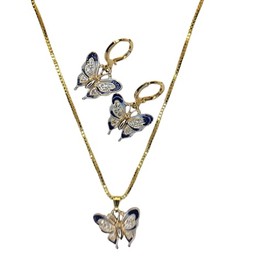 Gold coated Butterfly Necklace and earring set.