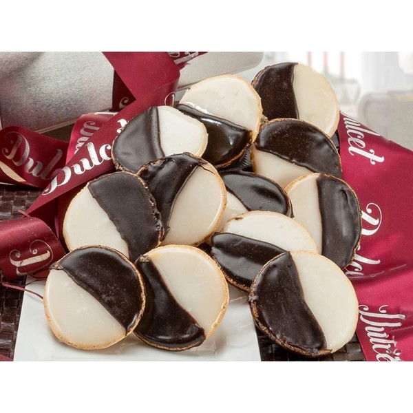 Dulcet Gift Baskets NY Style Black & White Cookies Favorite Gift Tin- Great for Thinking of You Gifts -holiday Celebrations-Get Well Thank You & Sympathy Wishes for Men, Women, Girls, boys.