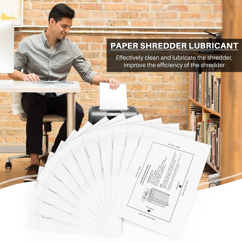 12PCS Paper Shredder Lubricant Sheets Shredder Lubricating Oil Portable Paper