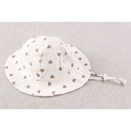 Nishine Baby Sun Hat Beach Sun Protection Girls Fisherman Hat Toddler Bucket Hat (Khaki Heart)