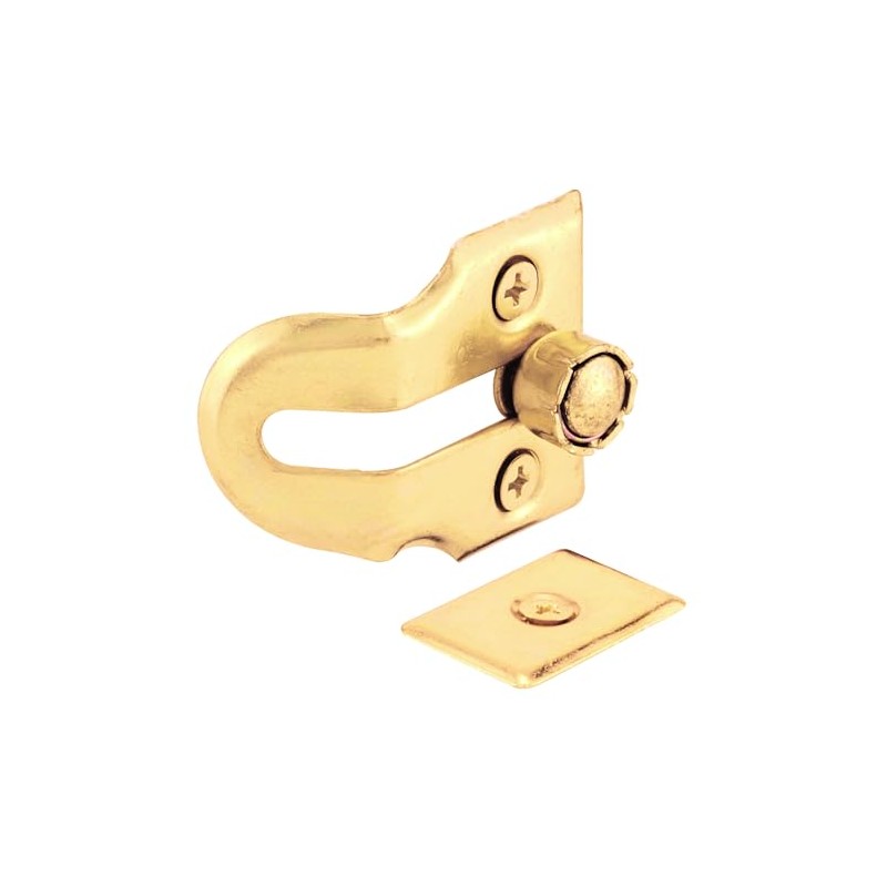 Prime-Line F 2889 Wood Window Vent Lock, Brass Plated Steel