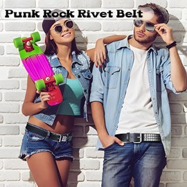 AOKWAWALIY 1pc Rivet belt woman belts white belt women bb belt Fashionable Belt men and women advanced decorate