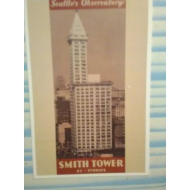 SEATTLE  WA aerial view VINTAGE POST CARD SMITH TOWER SEATTLE WASHINGTON