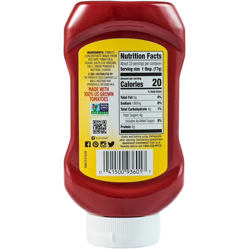 French's Tomato Ketchup 20 Ounce Pack Of 12 Rich Flavor