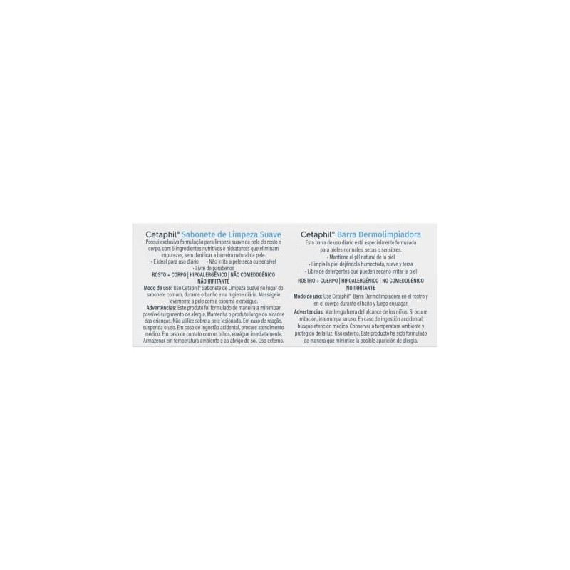 Cetaphil Barra Dermolimpiadora Facial Corporal Piel Sensible Seca 127 g