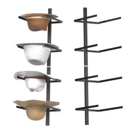 SSNEWOG Cowboy Hat Rack, 4 Pieces Metal Western Hat Organizer, Black Cowboy Hat Holder Wall Storage Hat Holder for Wall Decor, Western Room Decor, Keeps Original Shape of Hat