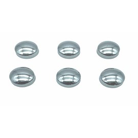 JAM2DAY 6 x Screw Cover Caps for No 6-8 Gauge Screws, Firm Clip-On Type, Chrome Effect