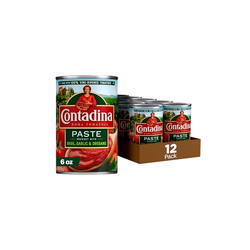Contadina Canned Tomato Paste With Italian Herbs, 12 Pack, 6