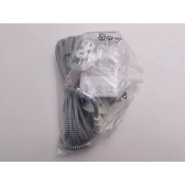 IKEA SEKOND 15' 5 Fabric Cord Wrapped Black/White  Pendant Lamp HANGING  E26 LED