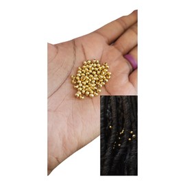 Bead It Wear It Love It Metal Loc sprinkle Hair Beads, DreaLock Hair Accessories, Loc Jewelry (24kt Gold Plated Brass, 8/0 3mm)
