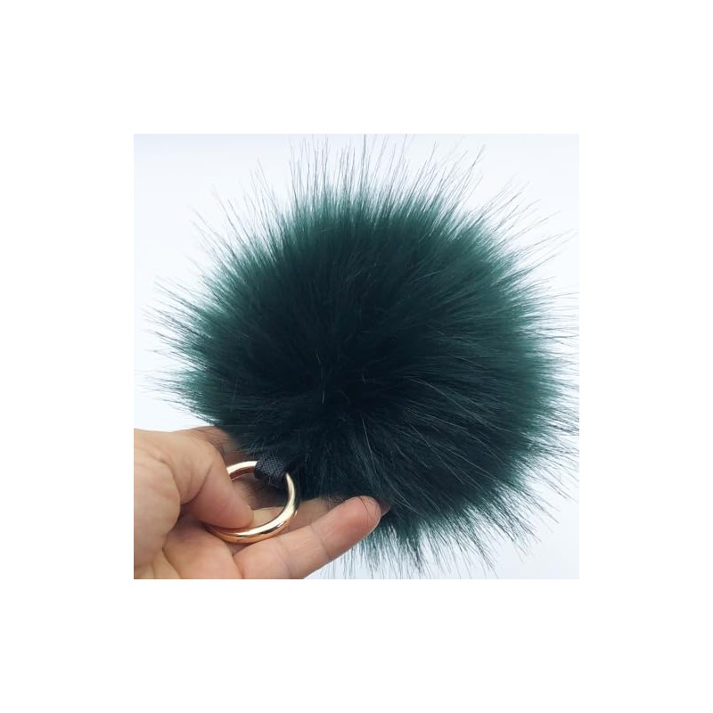 Sqzrpomddy Cute Keychain Pendant Faux Fur Large Fox Fur Pom
