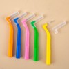 AWAVM 50PCS Interdental Brushes,5 Sizes L-Shaped Angled Head with Non-Slip