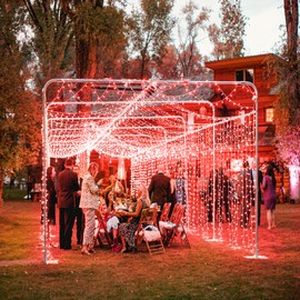 500 LED Red Christmas Lights, 165ft Red String Lights 8 Modes Clear Wire, Connectable Waterproof Plug in Twinkle Fairy Light for Tree Bedroom Indoor Outdoor Christmas Decorations