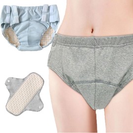 Yodilala Adult Cloth Diapers, Elastic Incontinence Protection Underwear, Reusable and Washable Cloth Diapers, Waterproof and Leakproof, for People with Elderly, Incontinence Patients(Man,Blue,L)