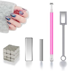 SJWOW 5PCS Cat Eye Magnet for Nails, Nail Magnets Cat Eye Gel Nail Polish Magnetic Wand, Strong Magnet For Cat Eye Gel Polish, Wand Nail Art Magnet For Home DIY, Salon, Studio