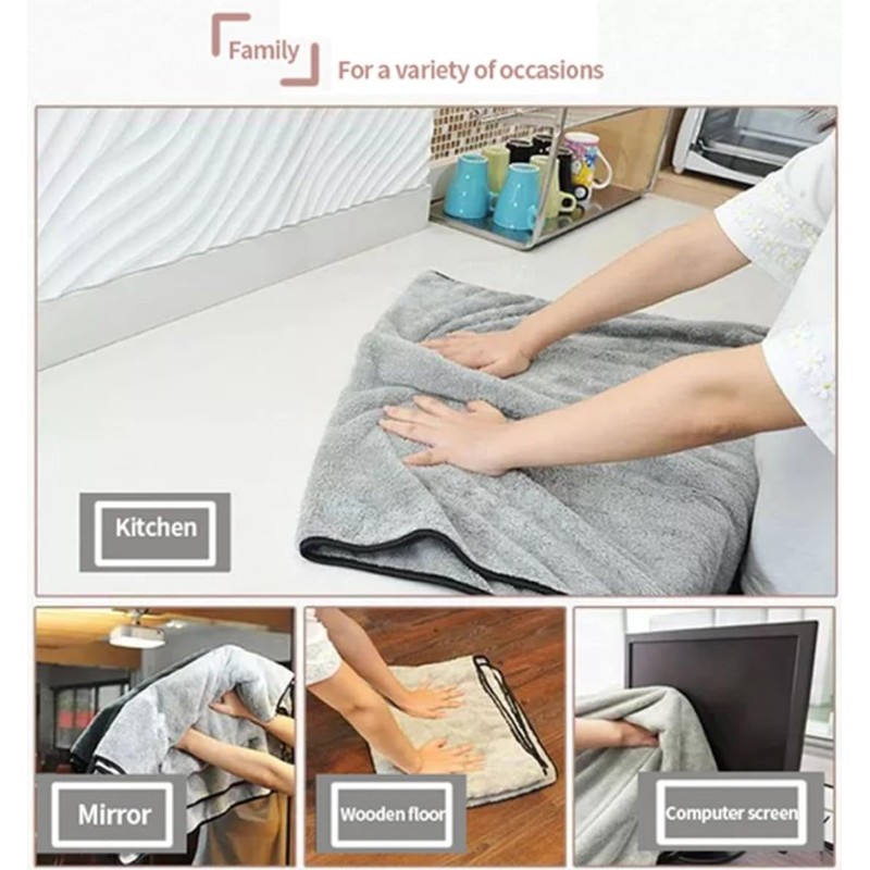1 pcs Premium Microfiber Towel 75x35 cm, Dual Sided Ultra