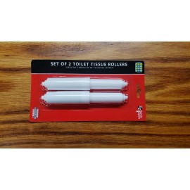 G&S Toilet Paper Holder Spool Roller White Replacement Plastic Spring Loaded（2 Pack）